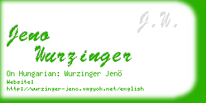 jeno wurzinger business card
